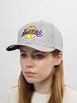 Бейсболка MITCHELL NESS арт. HHSS3273-LALYYPPPGYHT Los Angeles Lakers NBA (светло-серый)